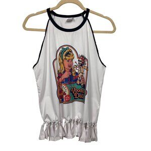 My First Voodoo Doll M Graphic Halter Tank Top White Rocker Punk Goth